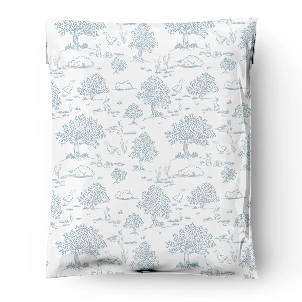 Blue Toile Poly Mailers 10x13 Pack of 25